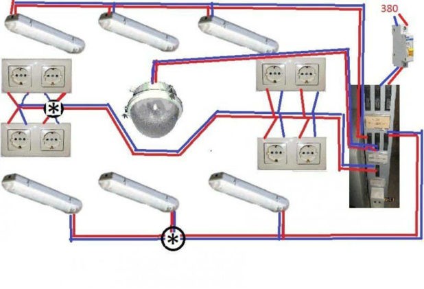 схема проводки для гаража