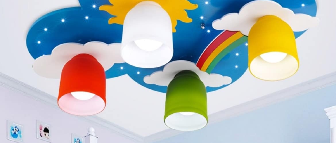 точечные светильники в детской комнате
